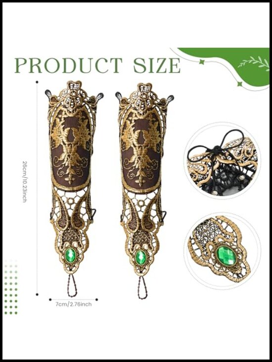 Fairy Elf Renaissance Accessory Set - Headpiece, Ear Cuffs, Gloves, Necklace main image 4